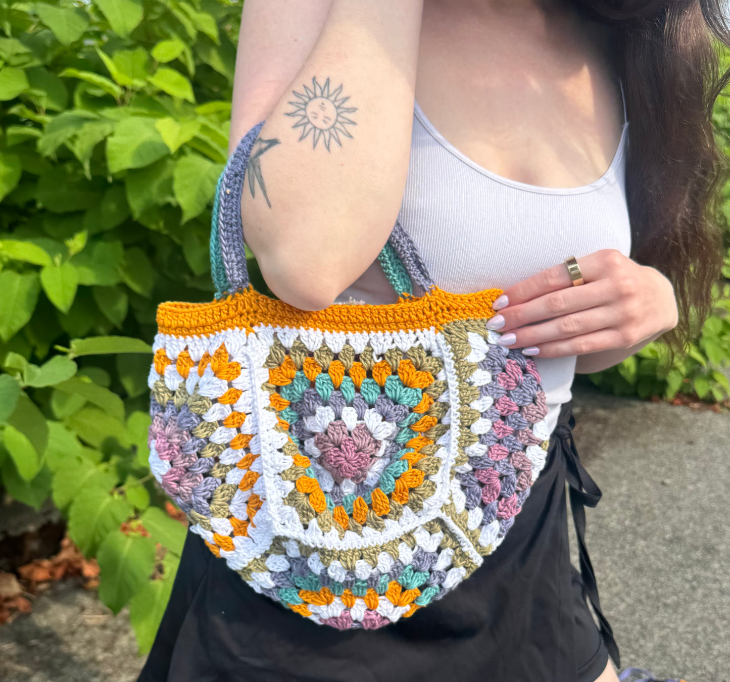 Granny Square Mini Tote